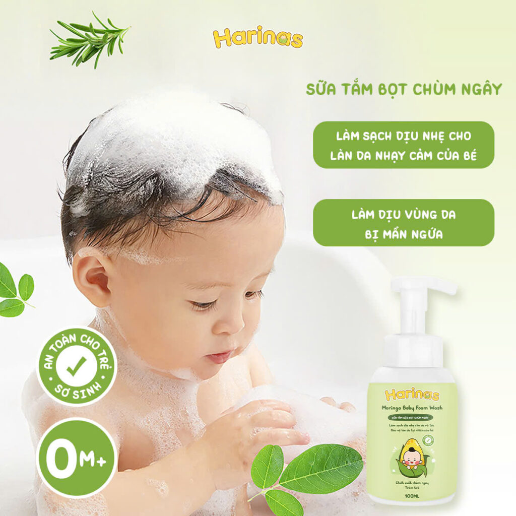 sữa tắm cho bé an toàn lành tính